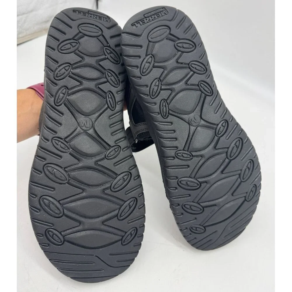 Merrell Mens Sandspur 2 Convert Sandals Black Leather Slingback Outdoors Casual